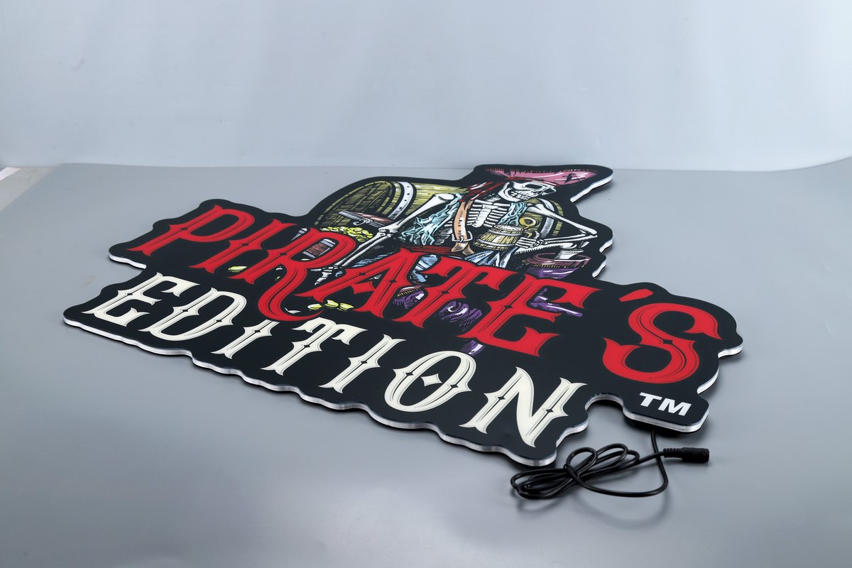 Real product photo: custom shaped light box example