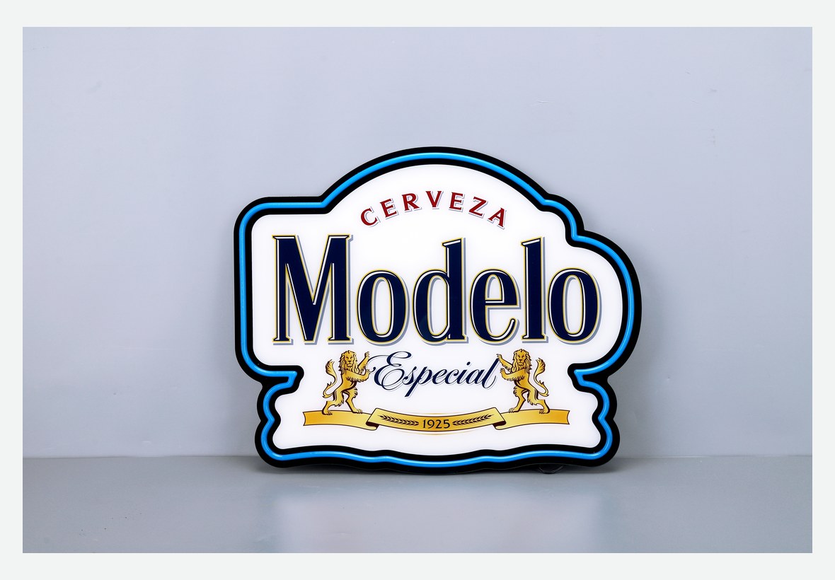 Ultra-thin shaped LED light box with illuminated logo