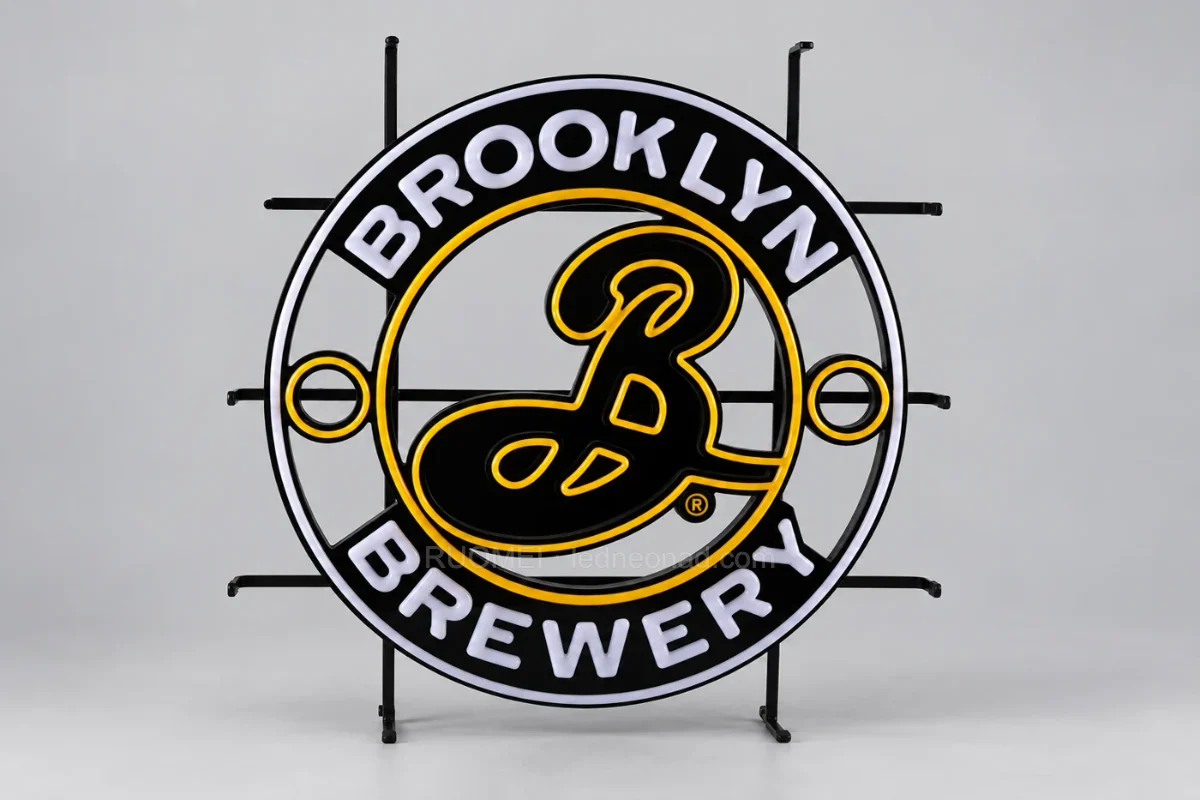 Brooklyn Brewery circular framed sign